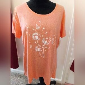 🆕 St John's Bay XL New with tags! Women's Shirt Dandelions & Butterflies